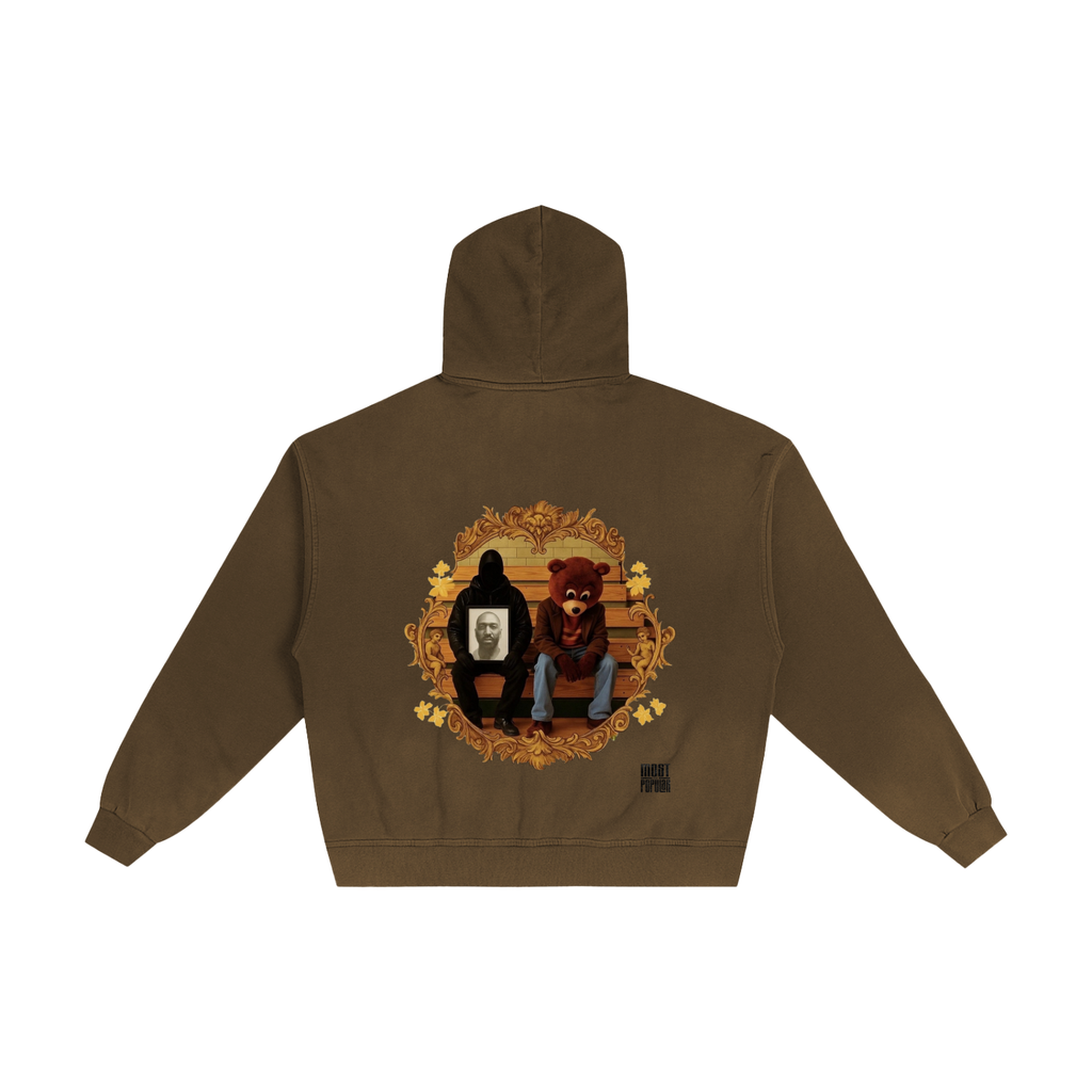 Kanye West - College Dropout x Vultures 2 - Hand Frayed Sunfaded Zip Hoodie