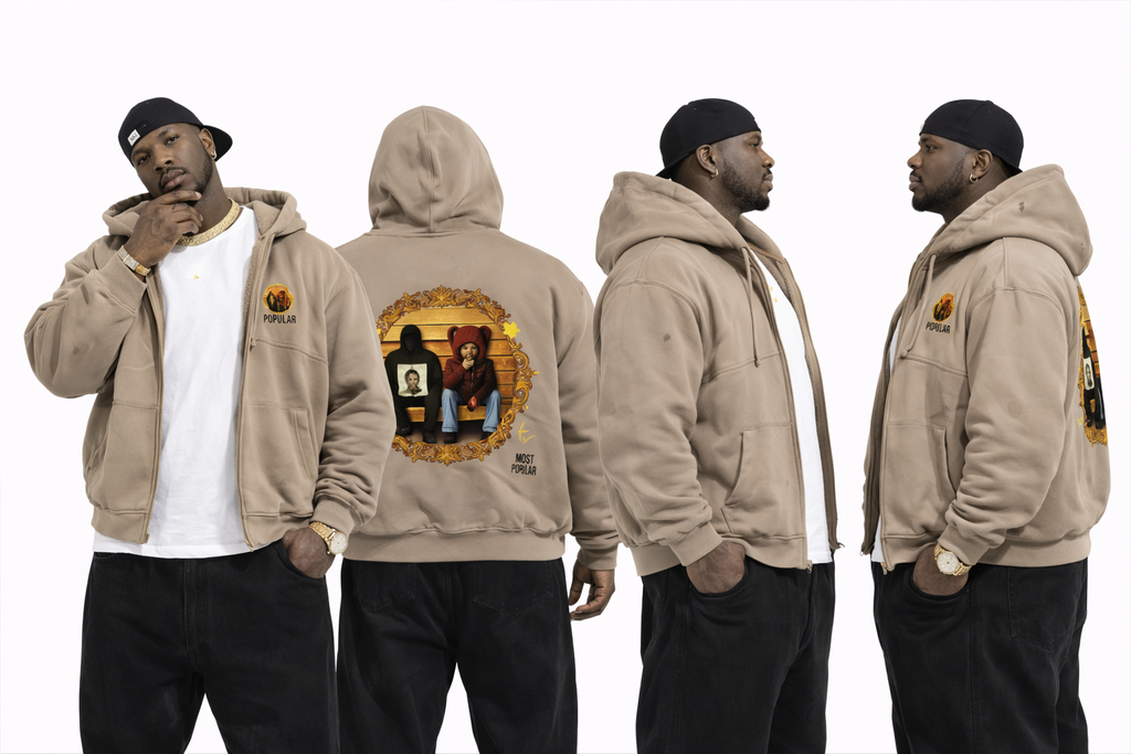Kanye West - College Dropout x Vultures 2 - Hand Frayed Sunfaded Zip Hoodie