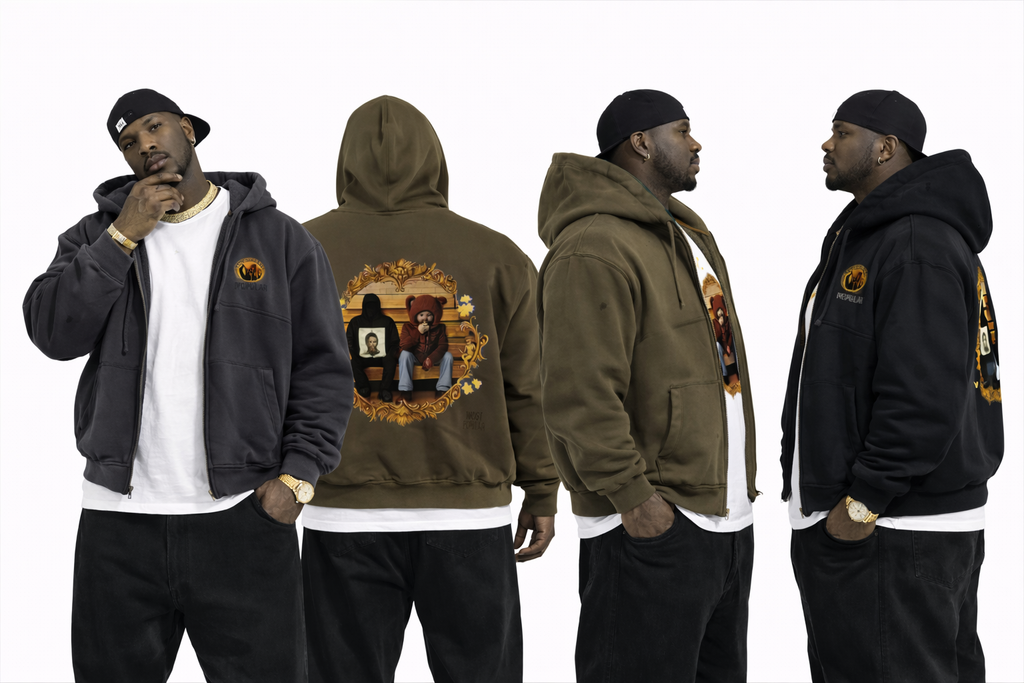 Kanye West - College Dropout x Vultures 2 - Hand Frayed Sunfaded Zip Hoodie