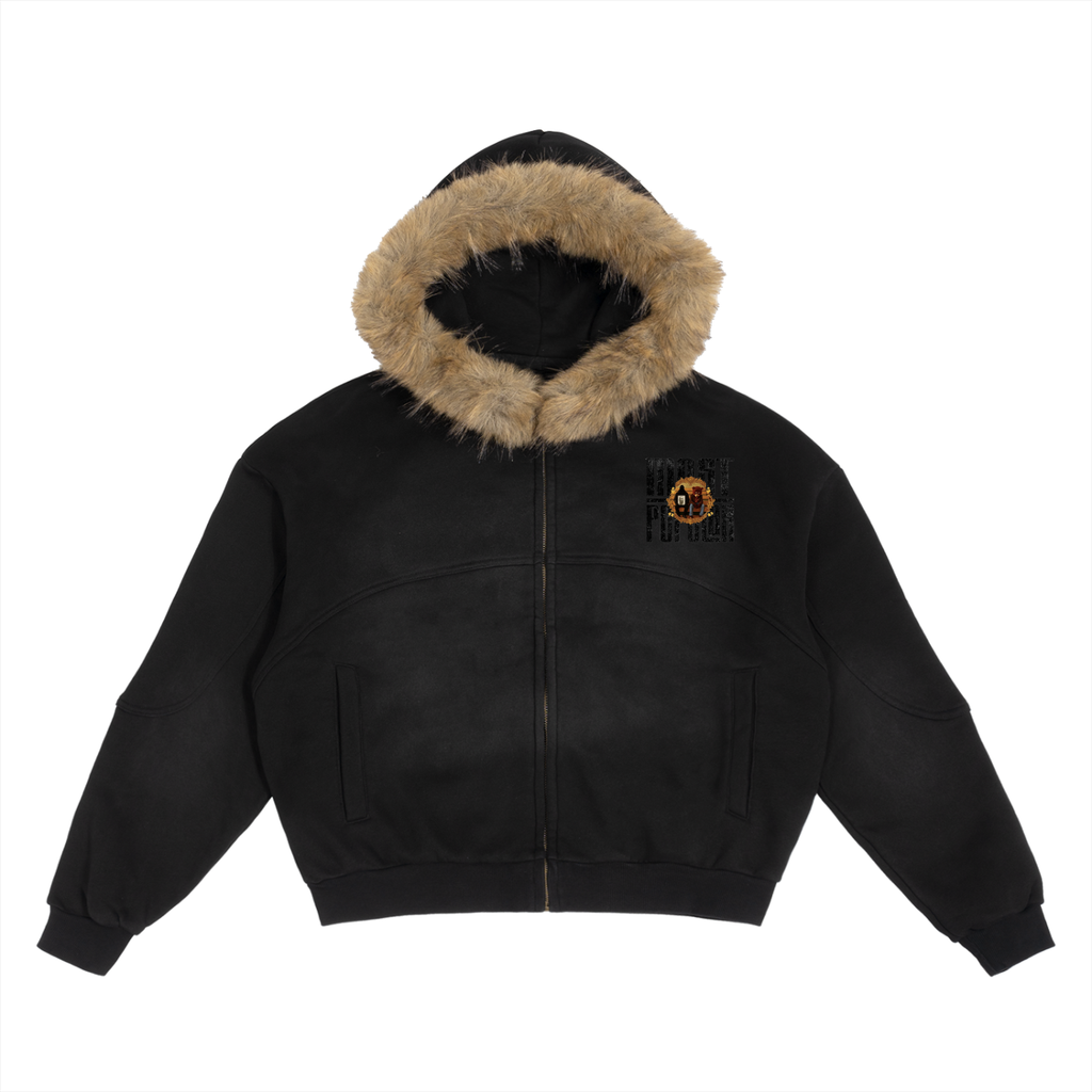 Kanye West - College Dropout x Vultures 2 - Sun Fade Detachable Fur Hoodie