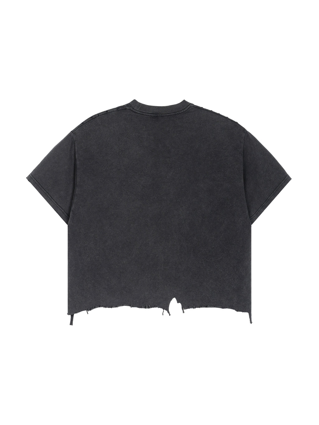 Kanye West - College Dropout x Vultures 2 - Vintage Wash Boxy Distressed Hem T-Shirt Black