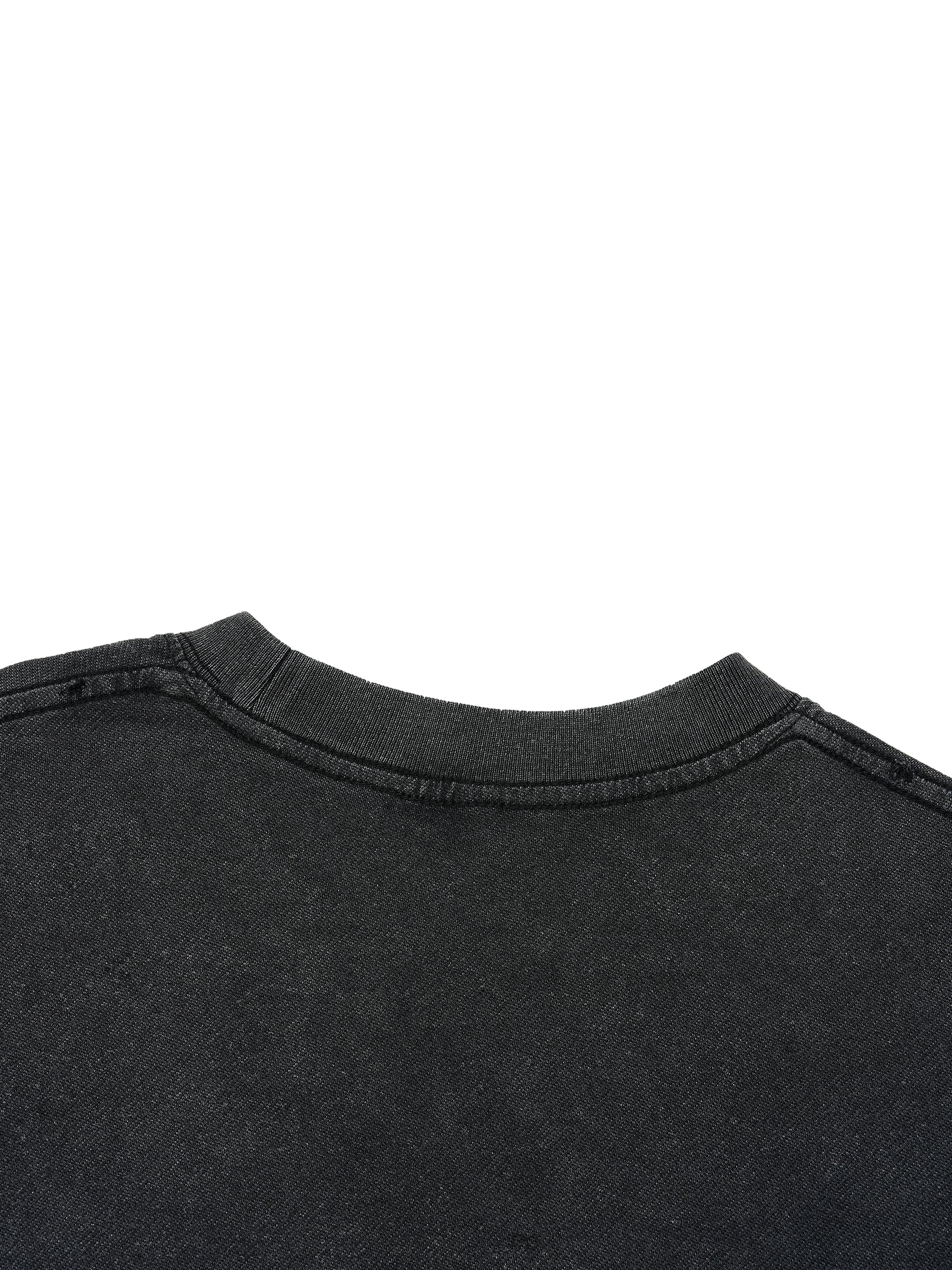 Kanye West - College Dropout x Vultures 2 - Vintage Wash Boxy Distressed Hem T-Shirt Black
